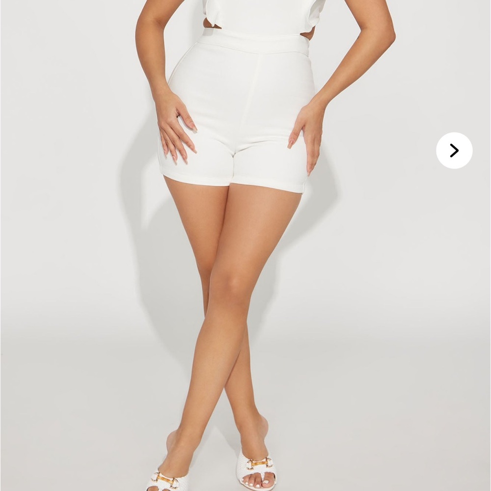 Fashion Nova White Denim Romper - Picture 4 of 4